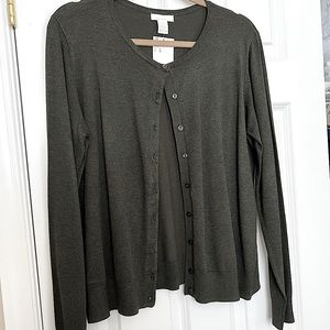 NWT Dark Olive Green Cardigan size XL